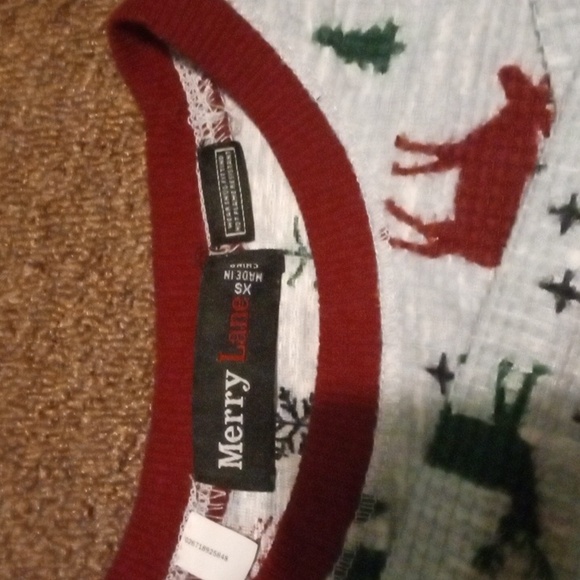 MERRY LANE THERMAL PJS GREY WITH RED TRIM SIZE 5 - Picture 2 of 5